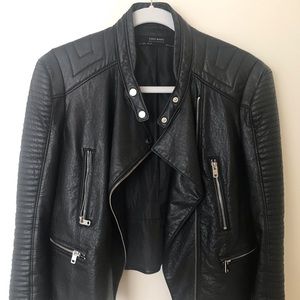 Zara Genuine Black Leather Jacket